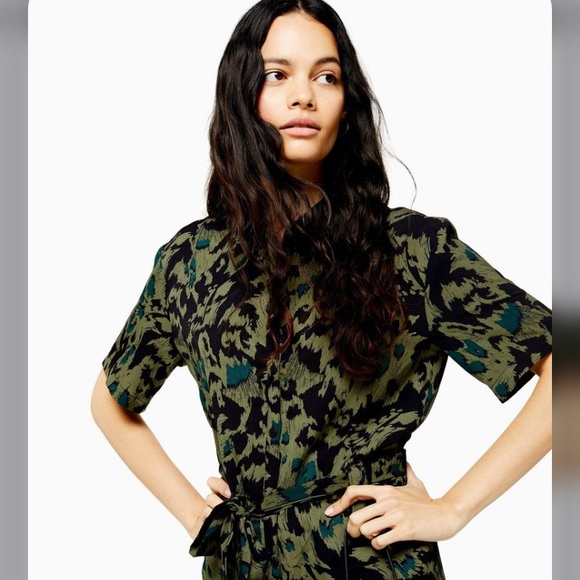 Topshop animal print camouflage jumpsuit 14 - Picture 4 of 4
